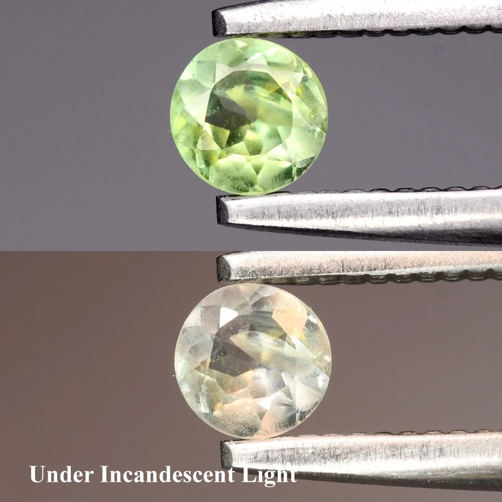 0.15ct ETW Green Alexandrite Gemstone – Round Cut - Russia