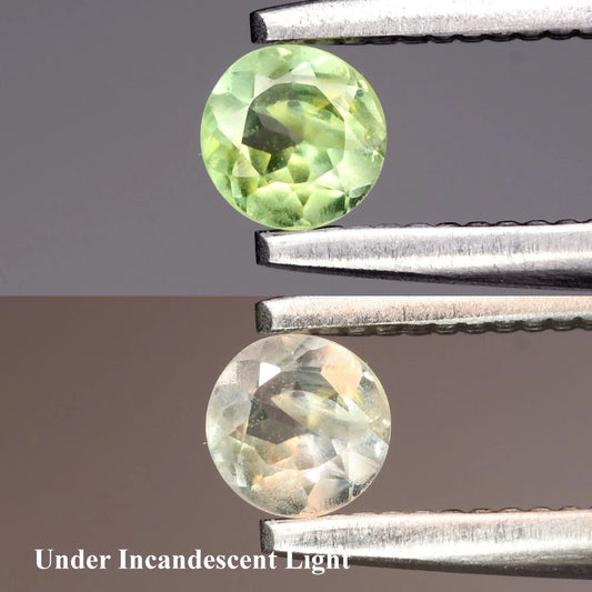 0.15ct ETW Green Alexandrite Gemstone – Round Cut - Russia