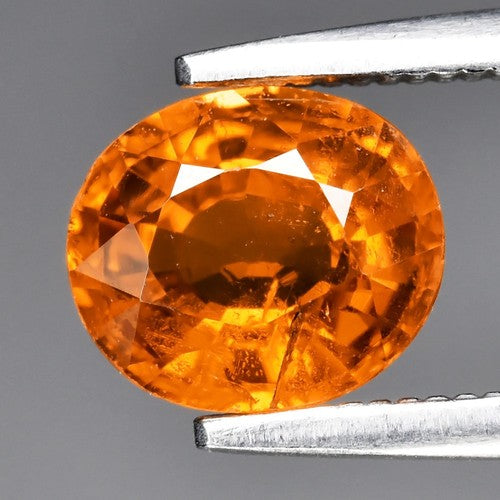 1.24ct Earth-Mined Orange Spessartite Garnet – Oval Cut, Unheated