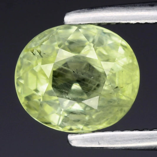 1.32ct ETW Natural Green Sapphire Gemstone - Unheated - Oval Cut