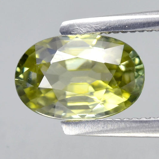 1.45ct ETW Green Zircon Gemstone - Oval Cut