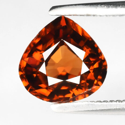 1.47ct ETW Orange Zircon Gemstone – Pear Cut - DISCOUNTED