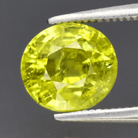 1.77ct ETW Yellowish Green Grossular Garnet Gemstone – Oval Cut