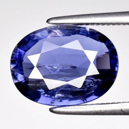 1.79ct ETW Bluish Violet Iolite Gemstone - Oval Cut