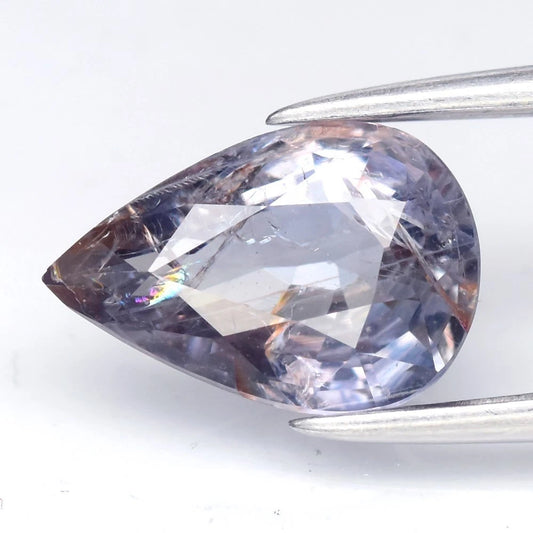 1.80ct ETW Purple Sapphire Gemstone - Pear Cut - Unheated