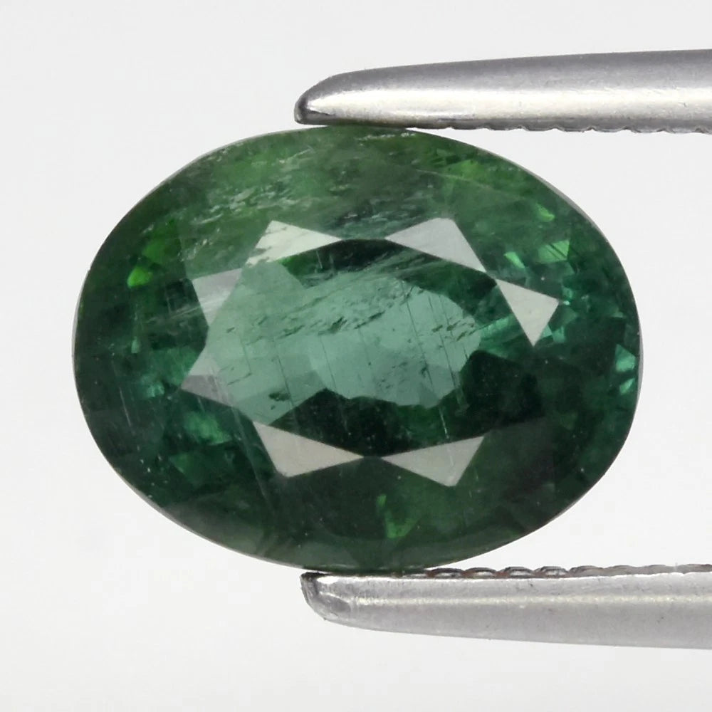 1.94ct ETW Bluish Green Tourmaline Gemstone – Oval Cut