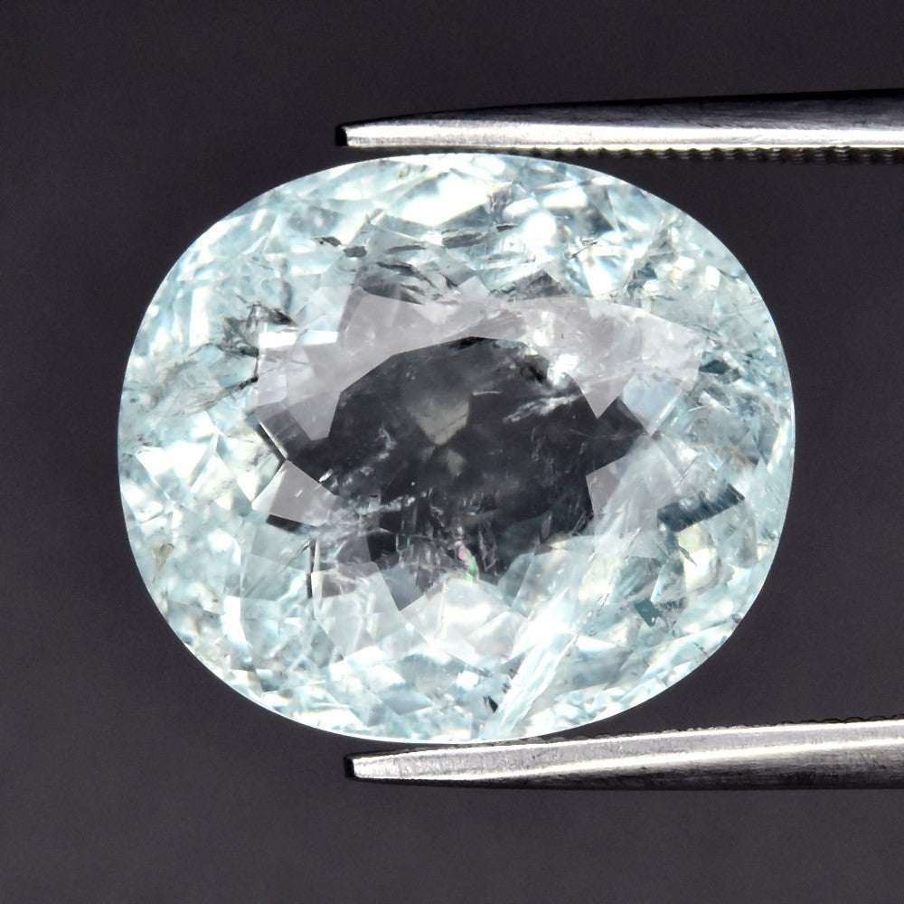 10.30ct ETW Light Blue Aquamarine Gemstone – Oval Cut - DISCOUNTED
