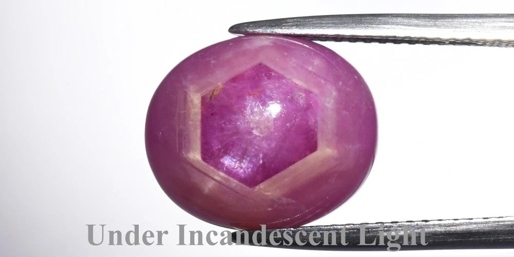 10.97ct ETW Earth-Mined Red Pink Purple Star Sapphire – Oval, 6-Ray Star