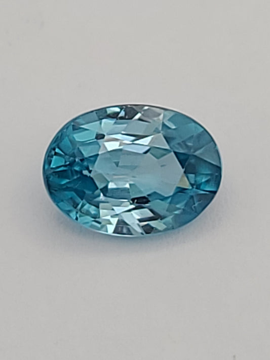 2.83ct ETW Natural Blue Zircon Gemstone – Oval Cut