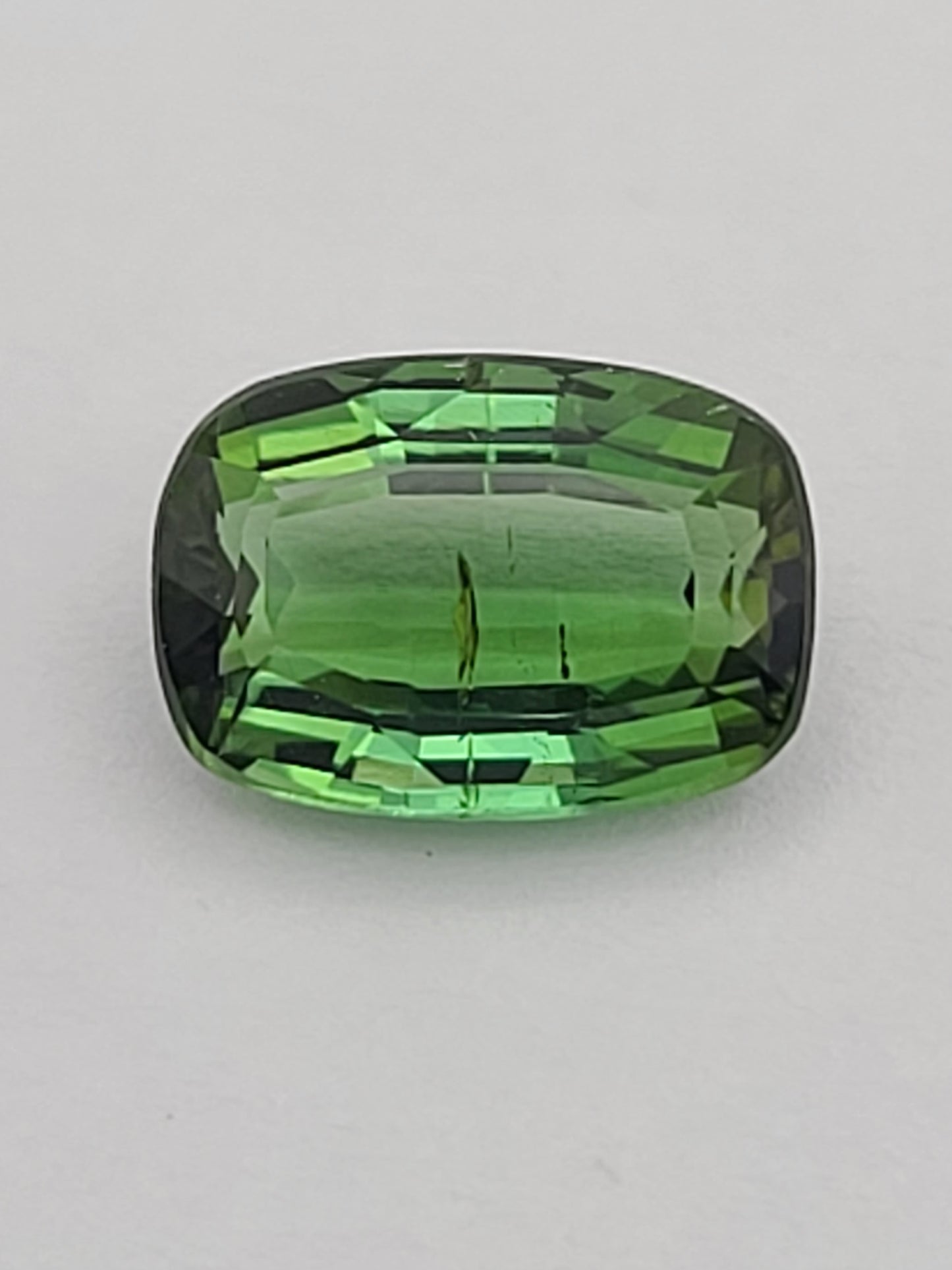 3.31ct ETW Natural Green Tourmaline Gemstone – Cushion Cut
