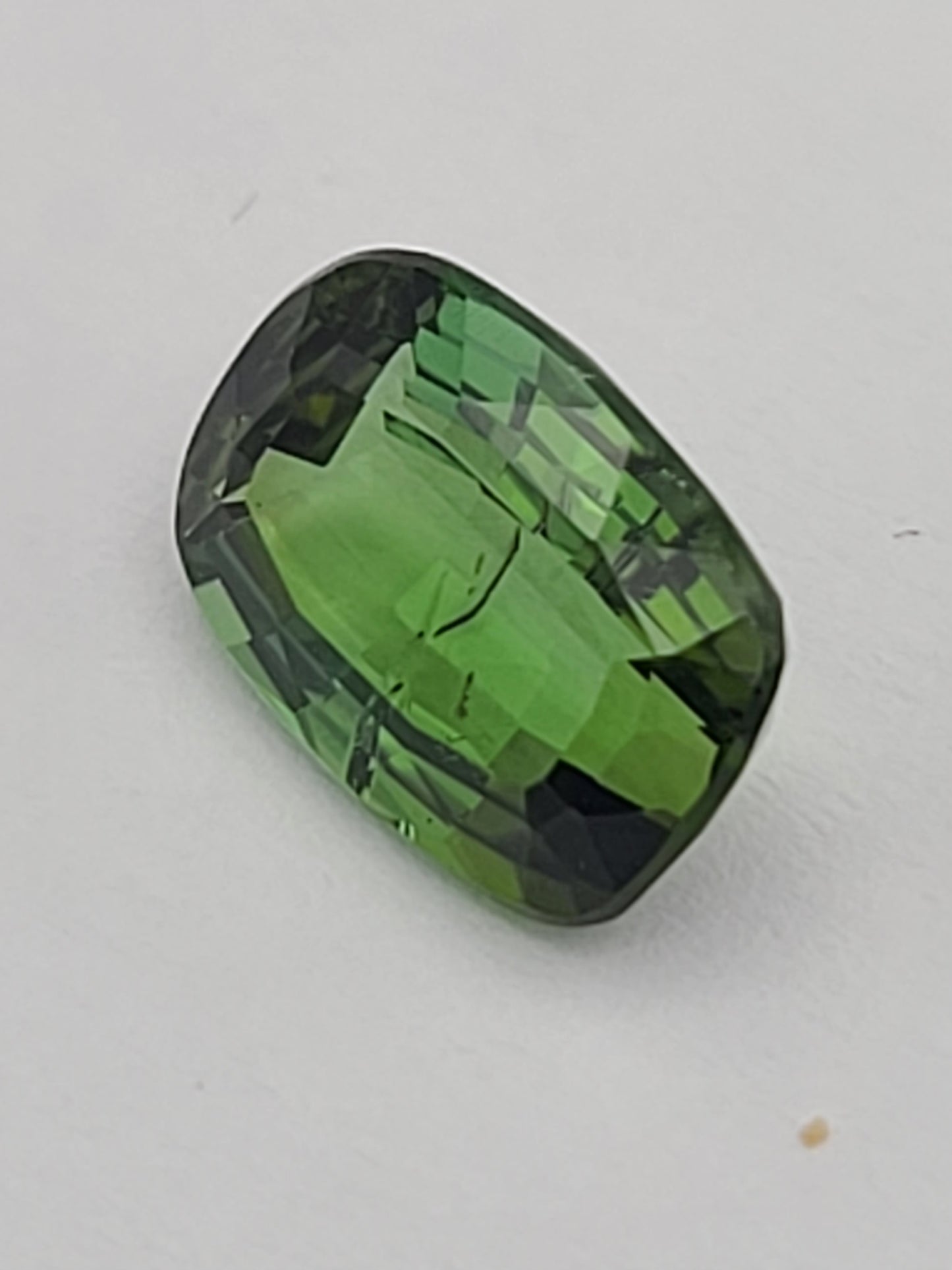 3.31ct ETW Natural Green Tourmaline Gemstone – Cushion Cut