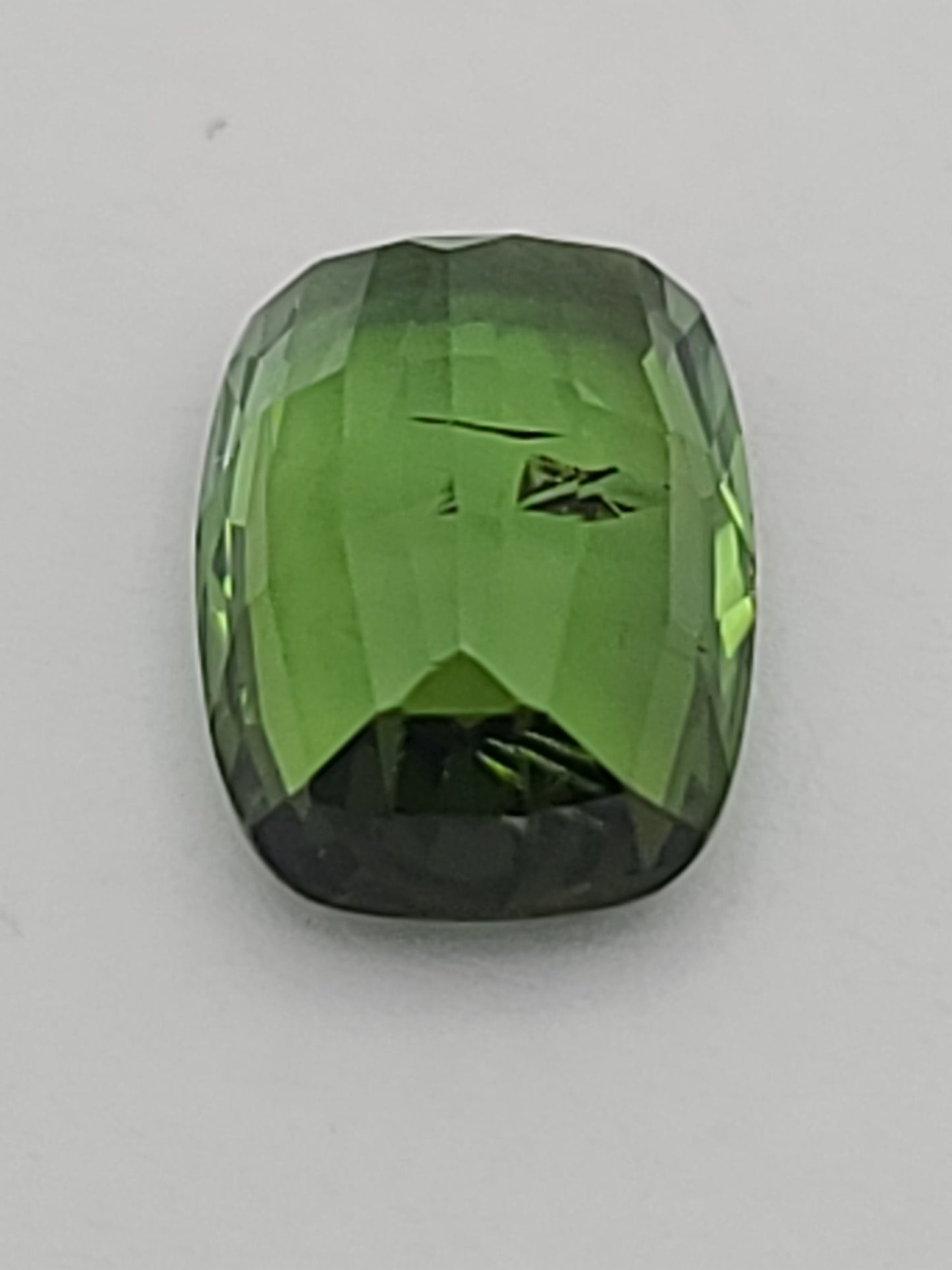 3.31ct ETW Natural Green Tourmaline Gemstone – Cushion Cut