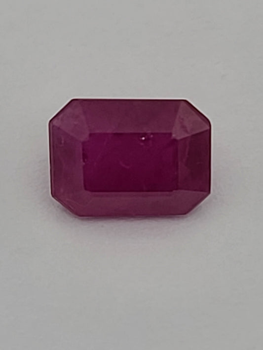 2.19ct ETW Ruby Gemstone - Emerald Cut - Heated