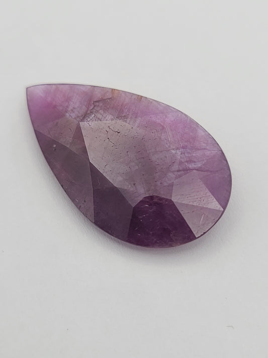 24.83ct ETW Unheated Purple Sapphire Gemstone - Pear Cut