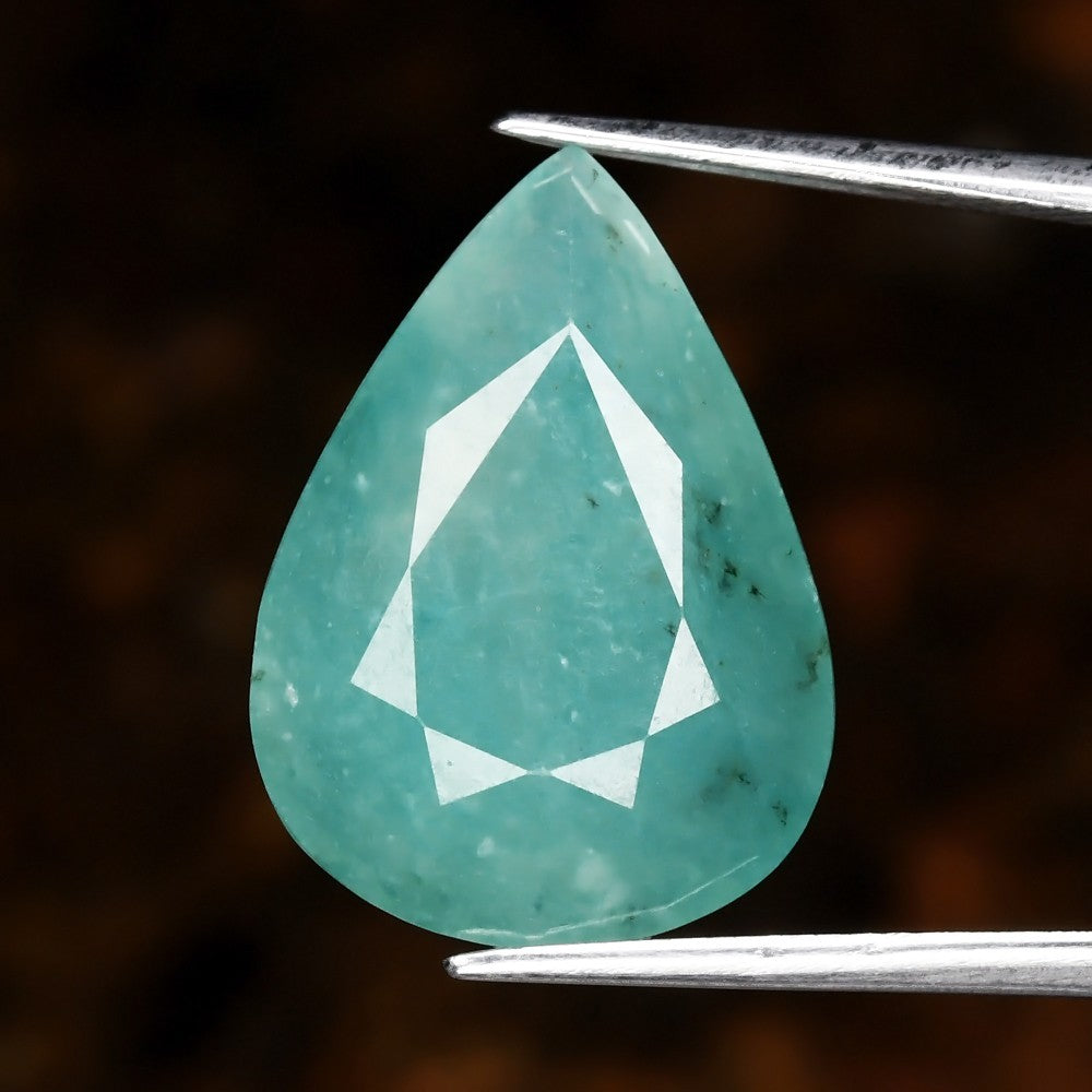 11.41ct ETW Earth-Mined Greenish Blue Grandidierite – Pear Cut, Large Stone