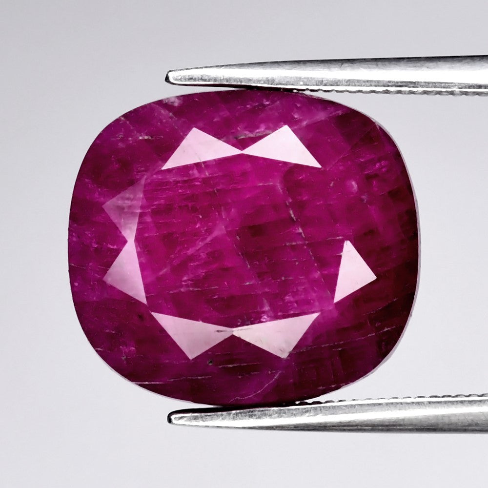 13.15ct ETW Earth-Mined Purplish Red Ruby – Cushion Cut, Large Stone - DISCOUNTED