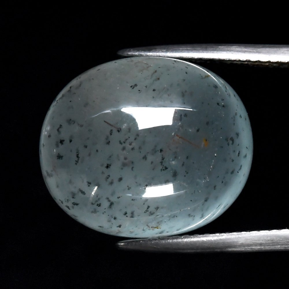 19.39ct ETW Earth-Mined Blue Aquamarine – Oval Cabochon, Unheated