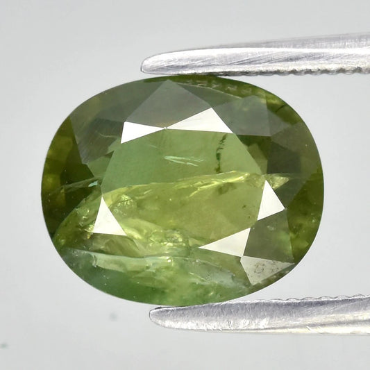 2.08ct ETW Green Sapphire Gemstone - Heated - Oval Cut
