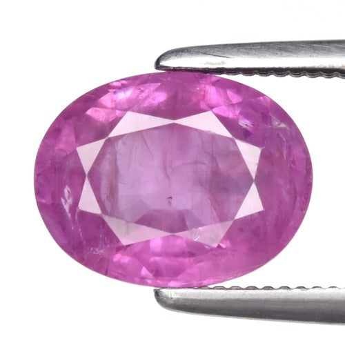 2.21ct ETW Earth-Mined Purplish Pink Sapphire – Oval Cut