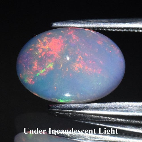 2.22ct ETW Earth-Mined White Opal – Oval Cabochon