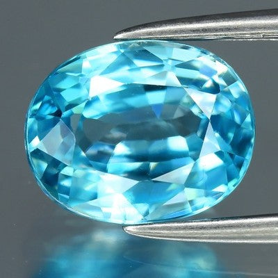 2.27ct ETW Earth-Mined Blue Zircon – Oval Cut
