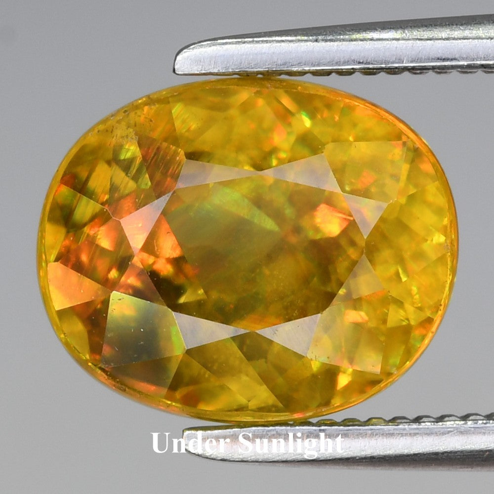2.49ct ETW Earth-Mined Greenish Yellow Sphene – Oval Cut, Unheated