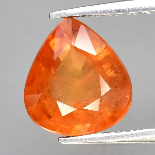 2.98ct ETW Sunset Orange Sapphire Gemstone – Pear Cut