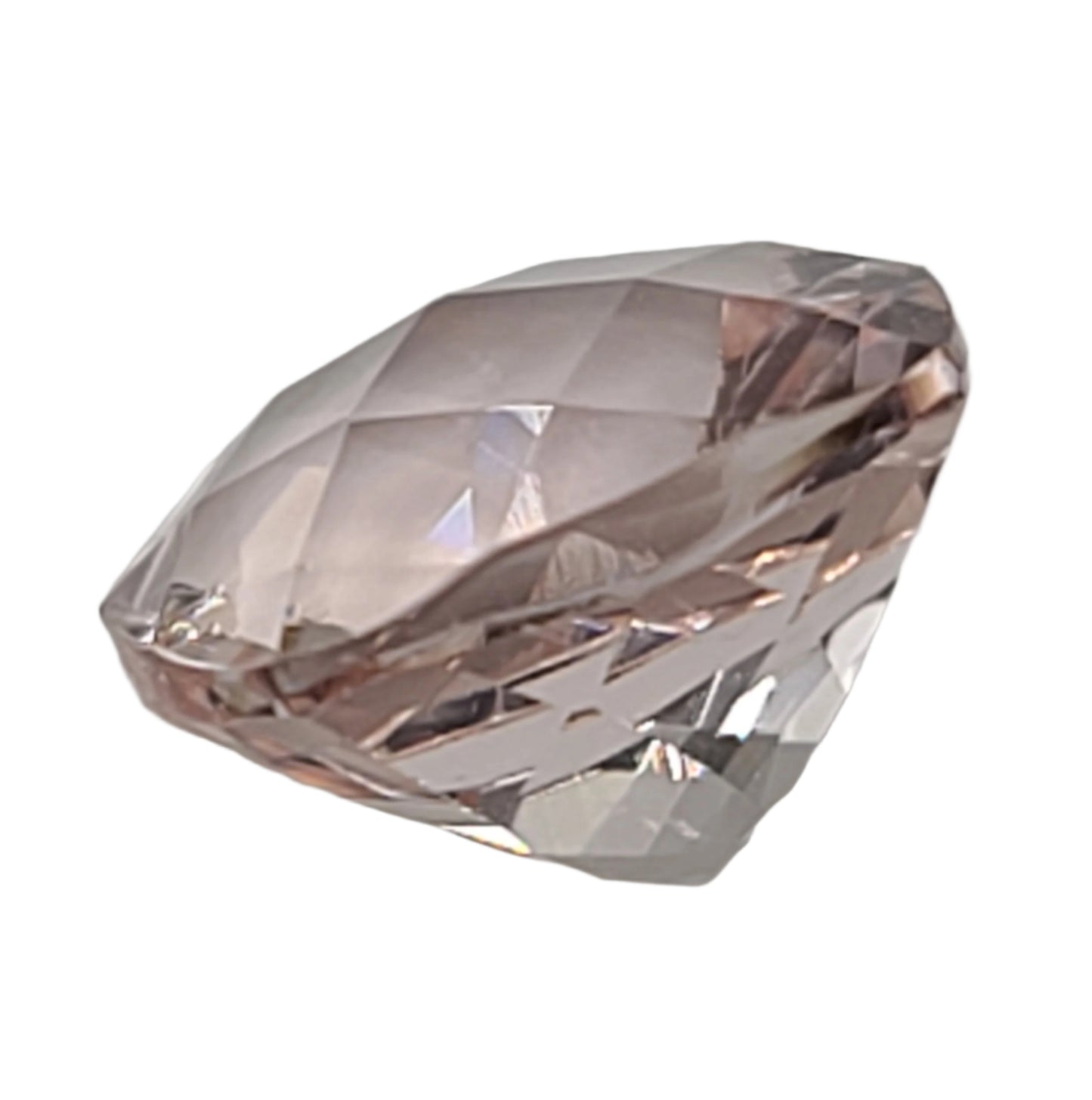 3.0ct ETW Natural Morganite Gemstone - Square Cut, Checkerboard Pattern