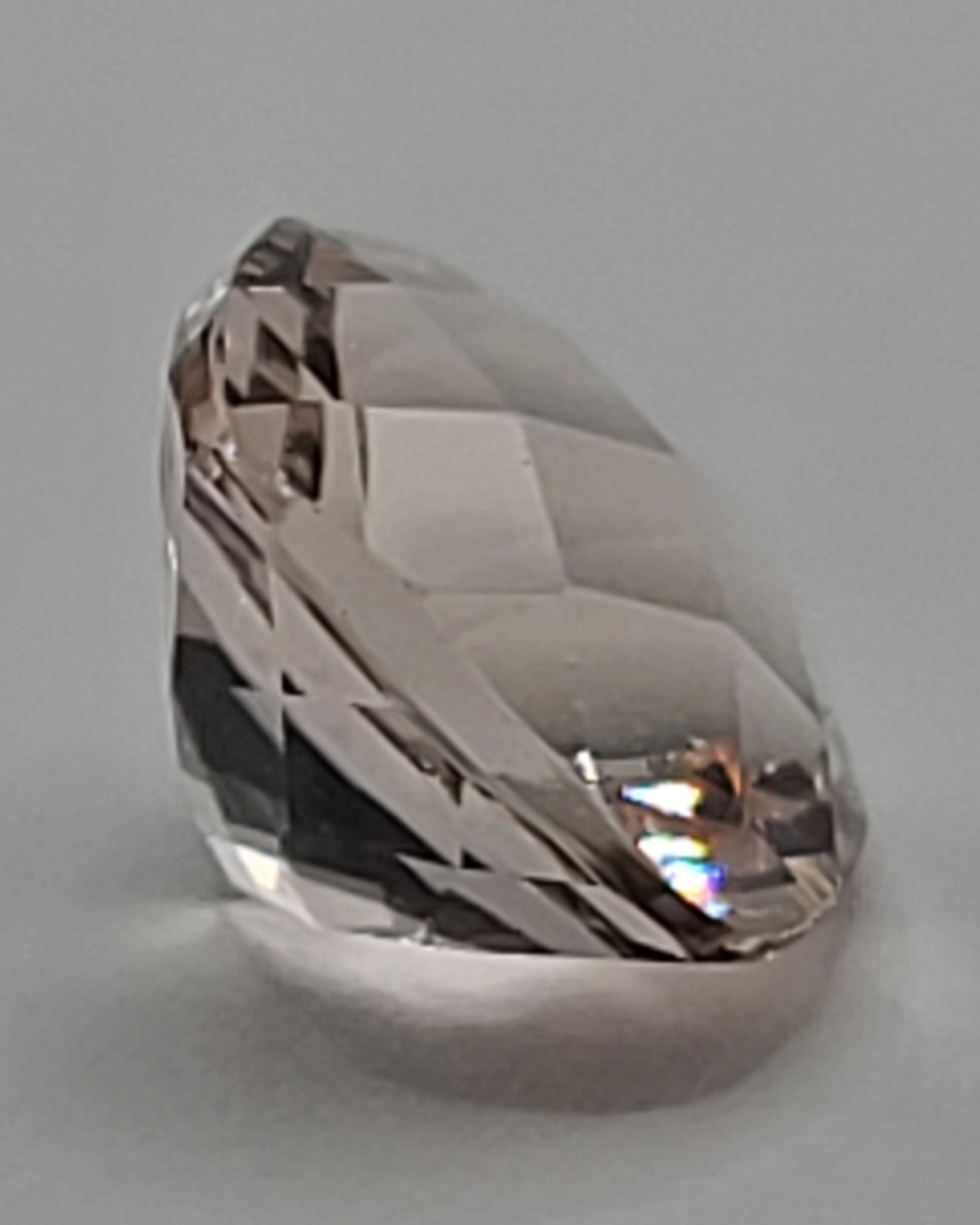 3.0ct ETW Natural Morganite Gemstone - Square Cut, Checkerboard Pattern
