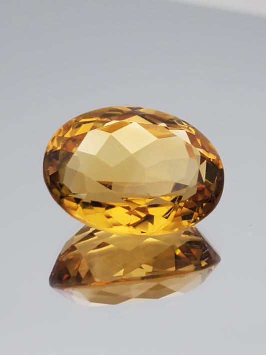 18.68ct ETW Oval Cut Citrine Gemstone - Natural