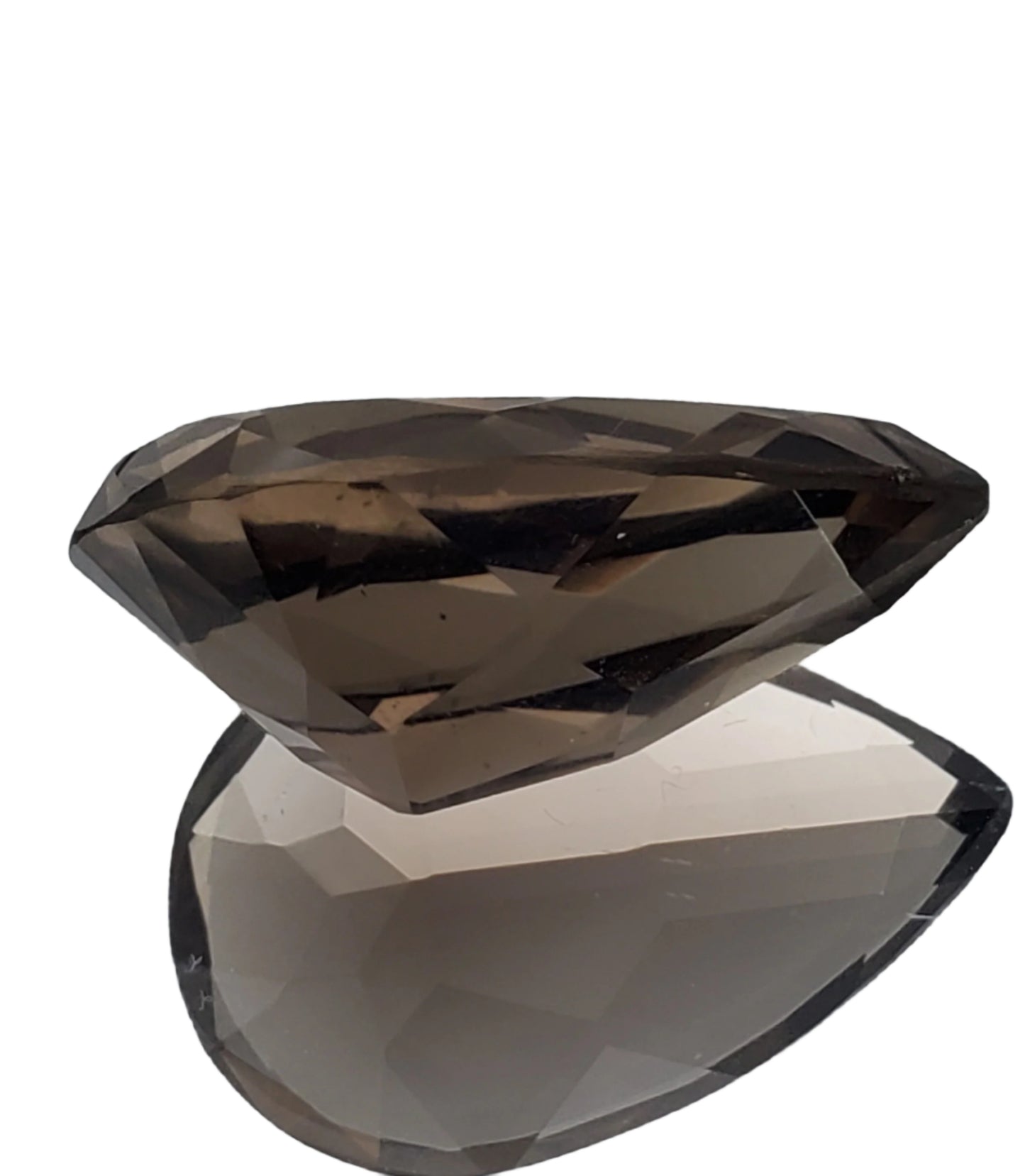 21.52ct ETW Pear Shaped Smoky Quartz - Natural