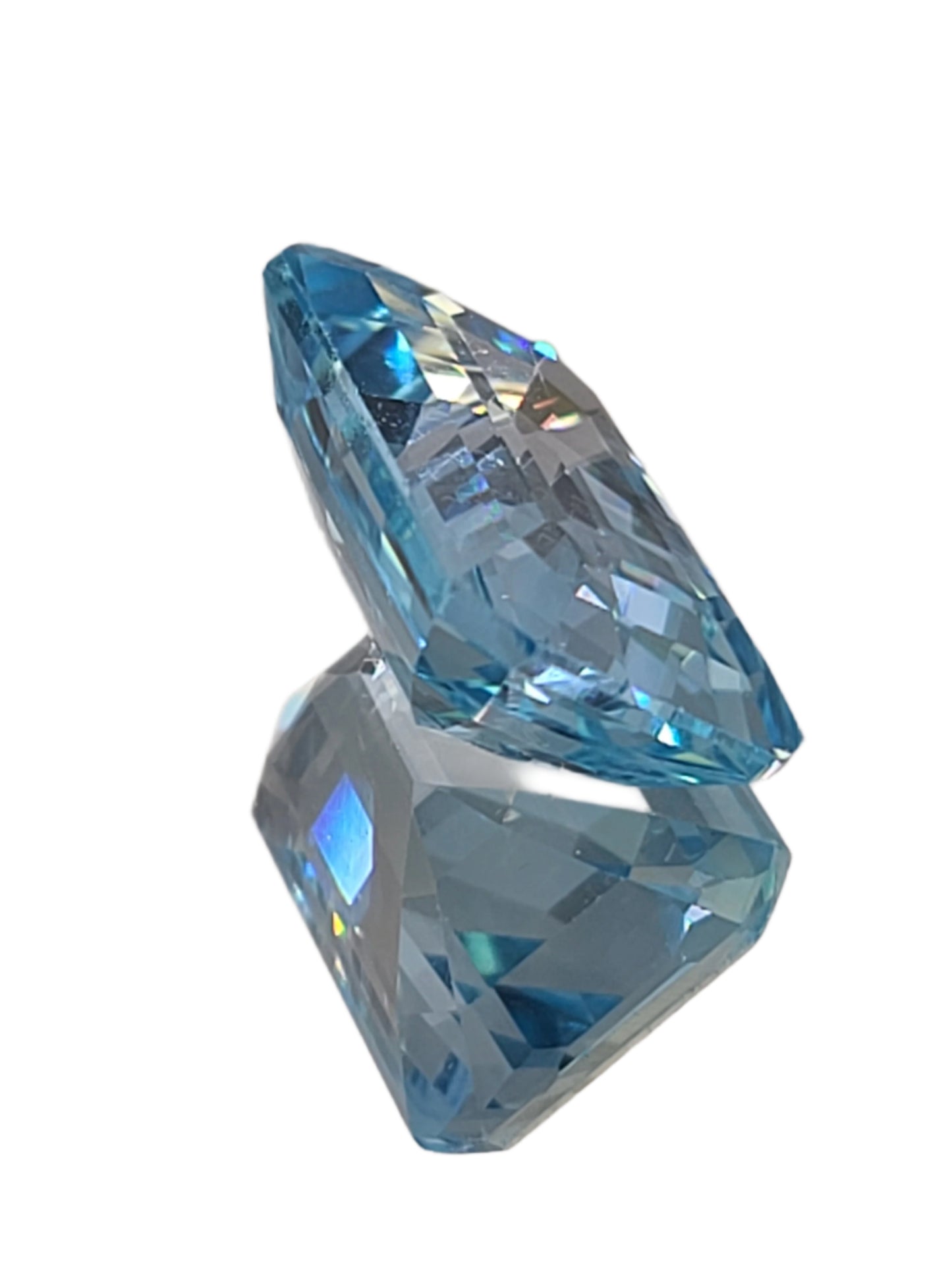 18.46ct ETW Natural Sky Blue Topaz Gemstone - Emerald Cut