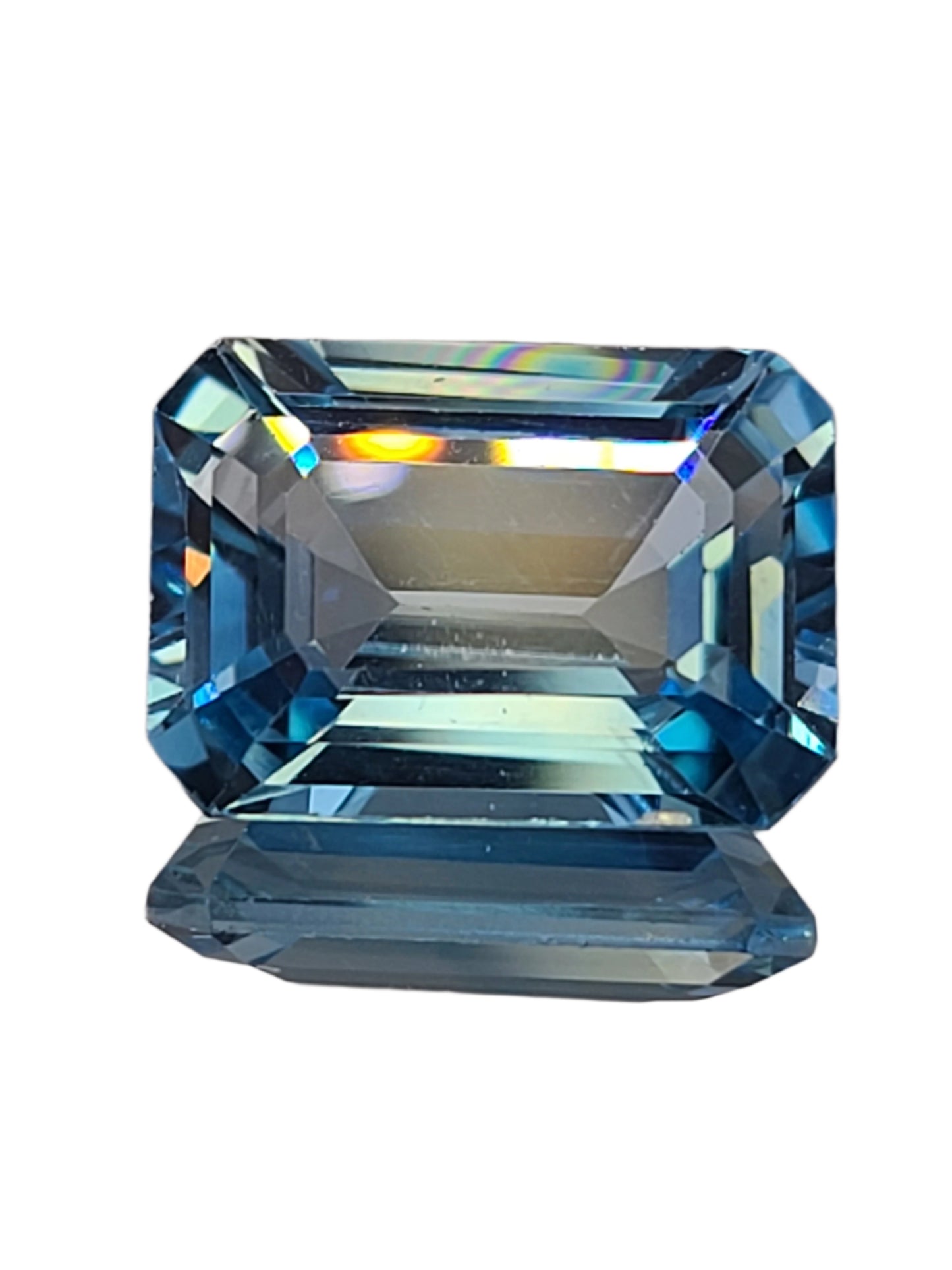 18.46ct ETW Natural Sky Blue Topaz Gemstone - Emerald Cut