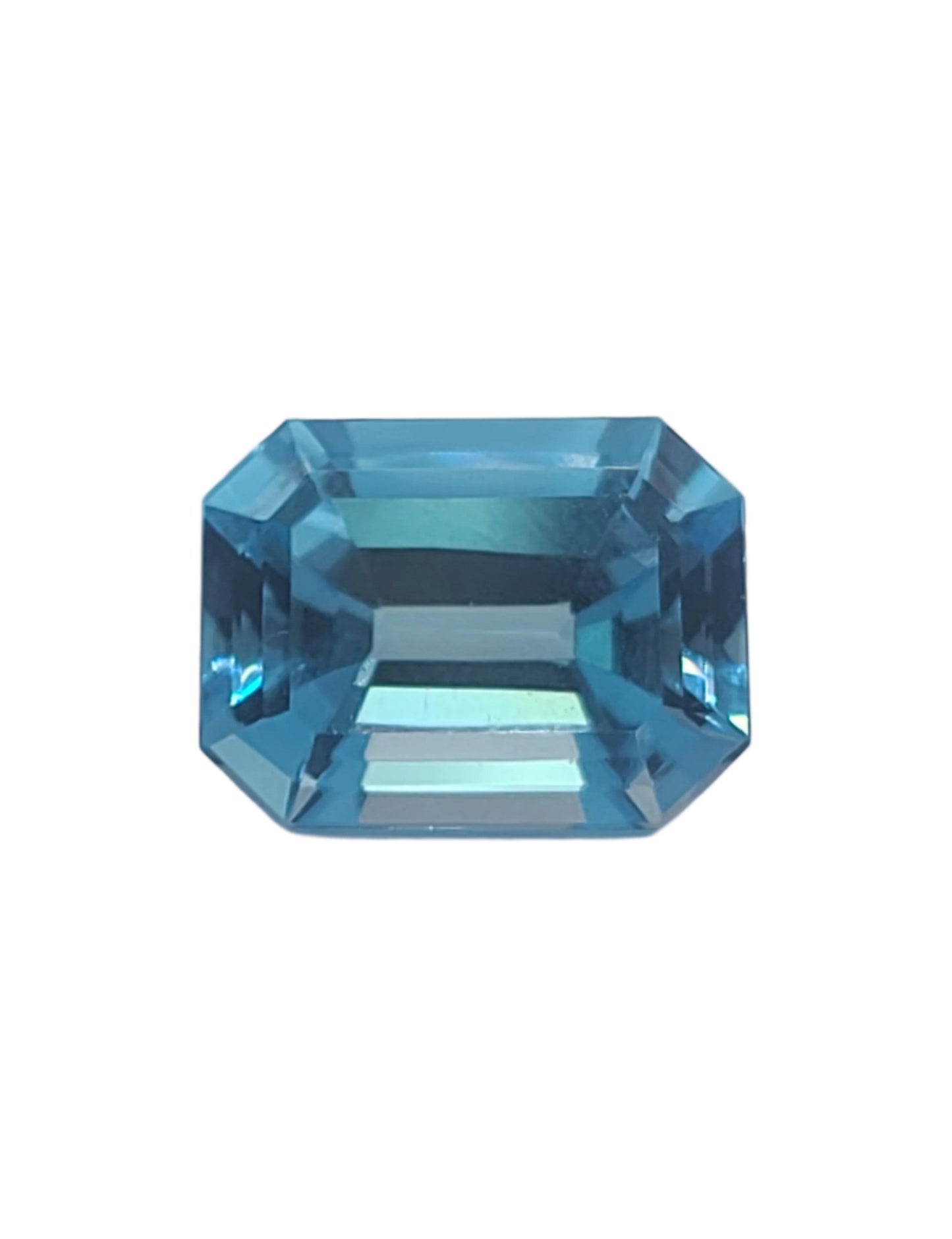 14.0ct ETW Natural Swiss Blue Topaz Gemstone - Emerald Cut