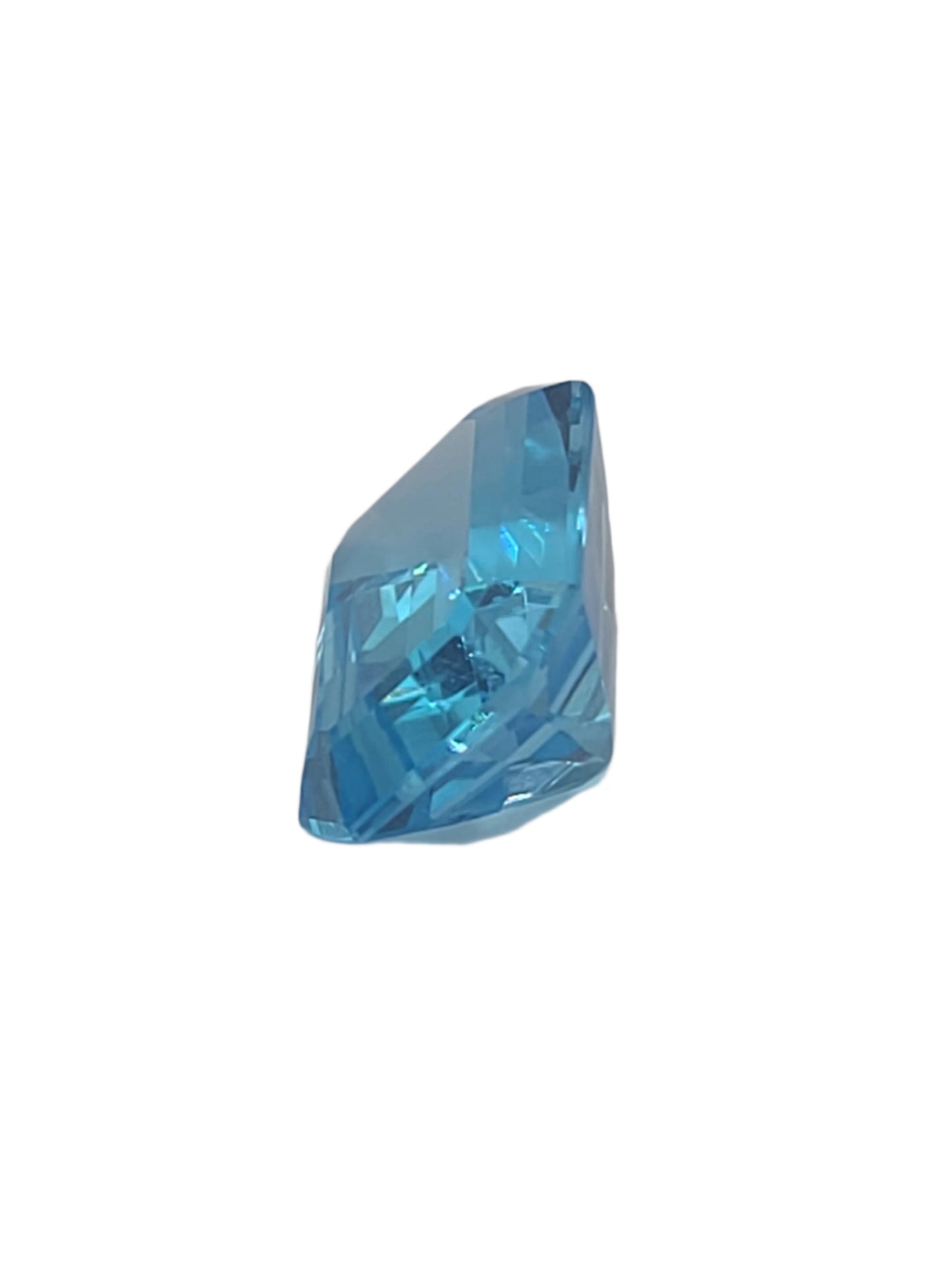 14.0ct ETW Natural Swiss Blue Topaz Gemstone - Emerald Cut