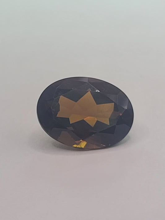 17.2ct ETW Natural Smoky Quartz Gemstone - Oval Cut