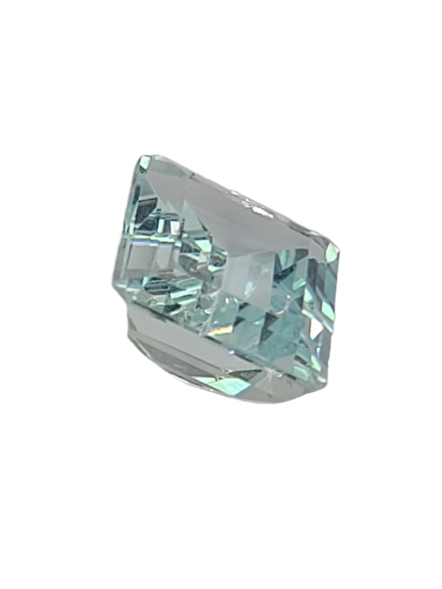 3.97ct ETW Natural Aquamarine Gemstone - Square Cut