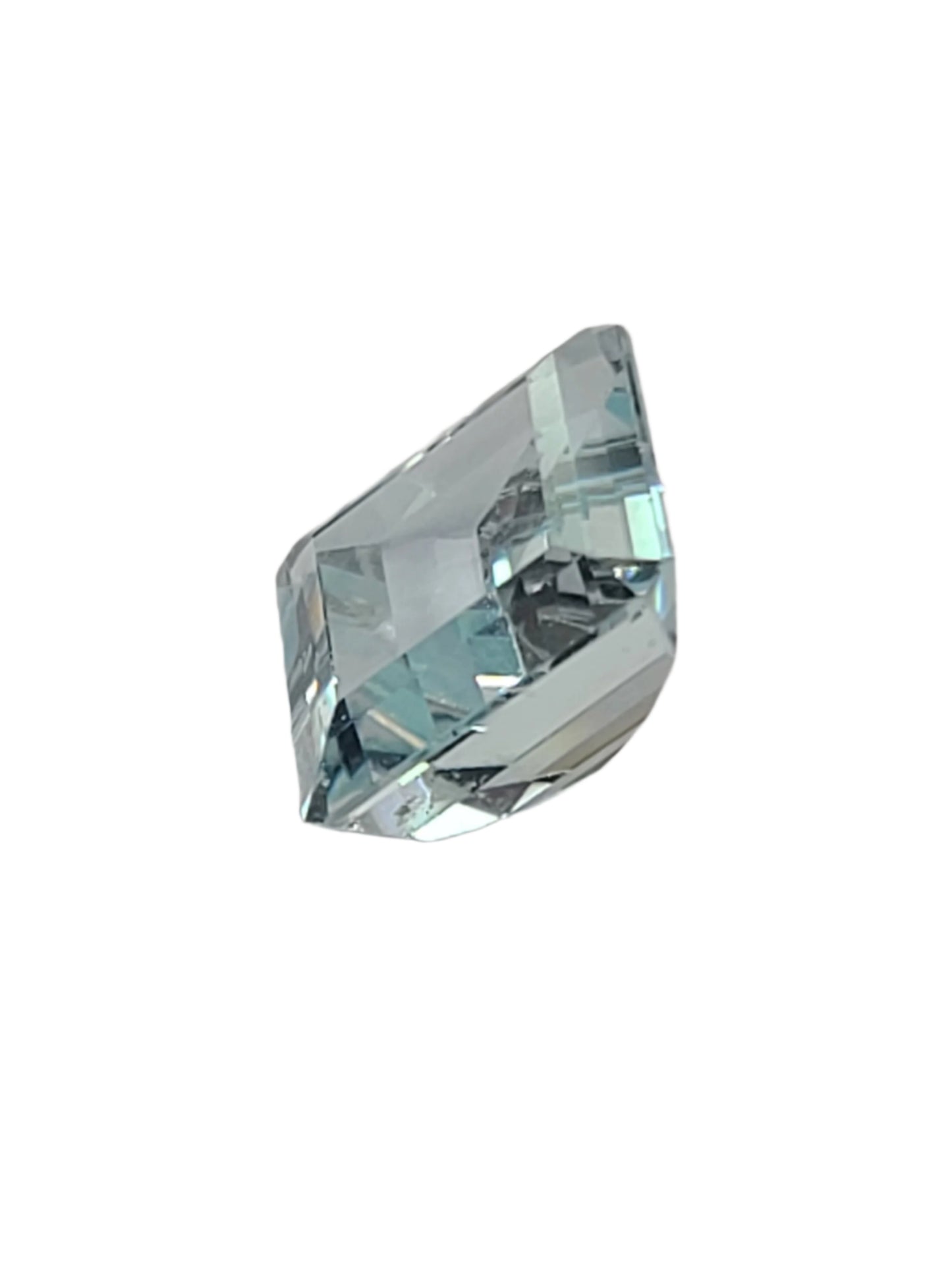 3.97ct ETW Natural Aquamarine Gemstone - Square Cut