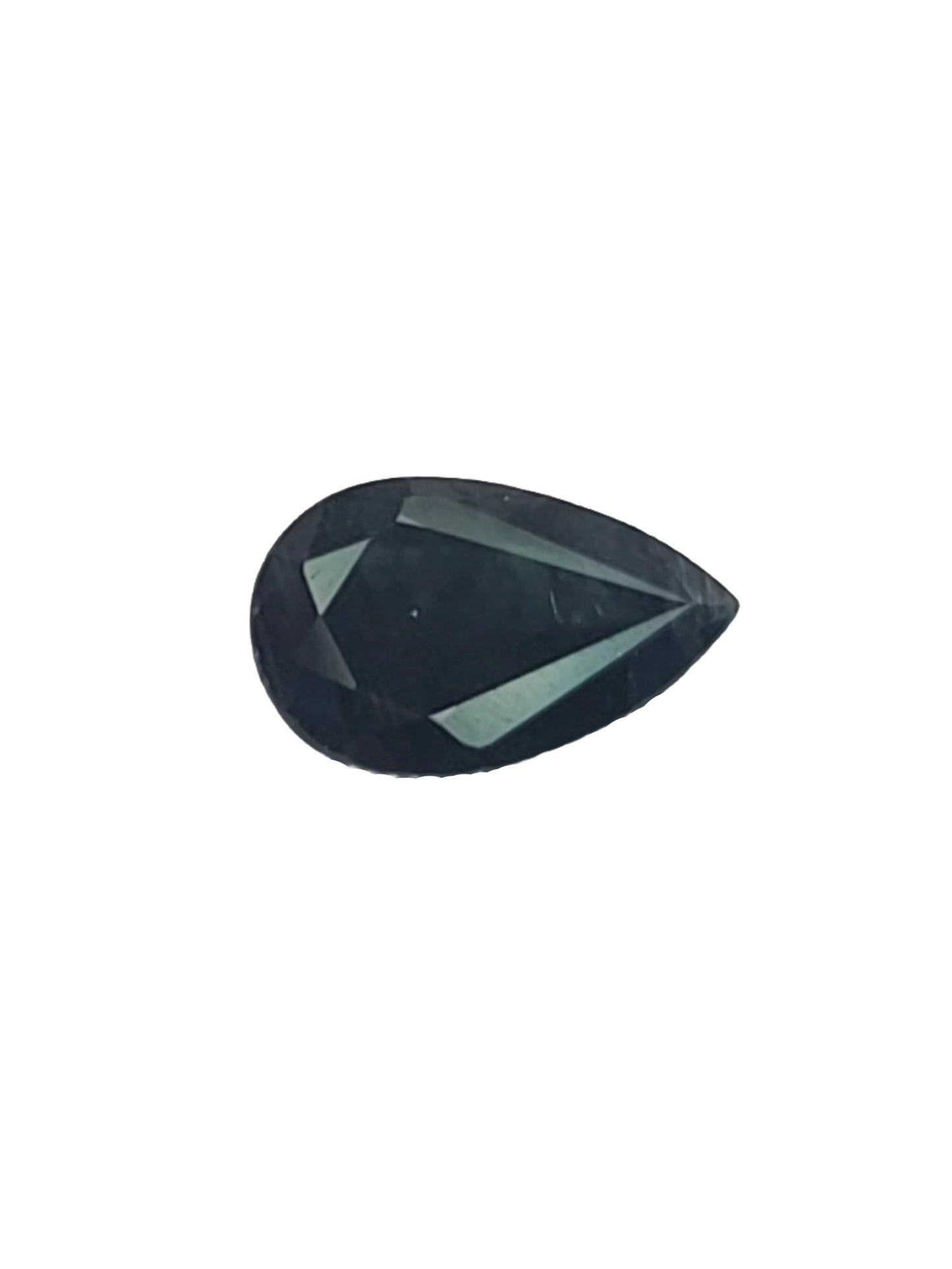 5.1ct ETW Natural Dark Green Sapphire Gemstone - Pear Cut