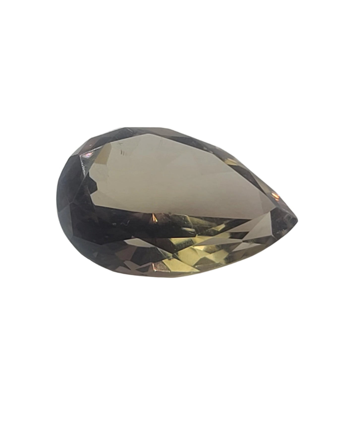 19.64ct ETW Natural Smoky Quartz Gemstone - Pear Cut