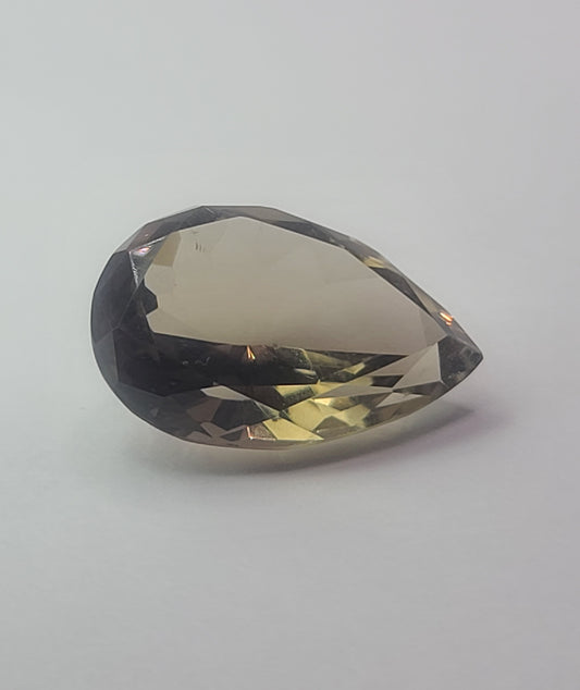 19.64ct ETW Natural Smoky Quartz Gemstone - Pear Cut