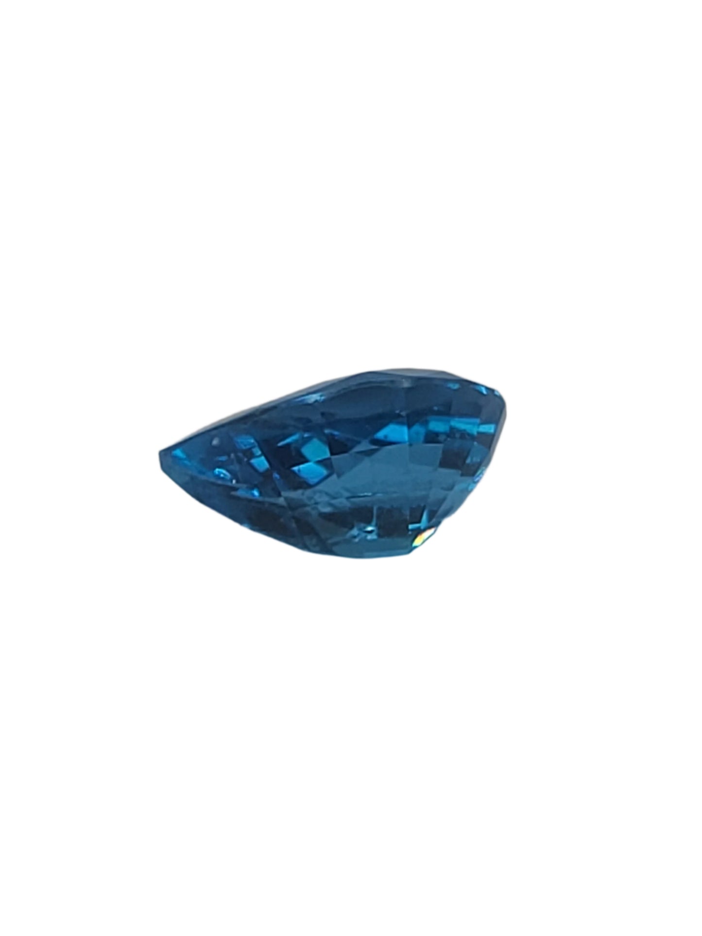 7.76ct ETW Natural Swiss Blue Topaz Gemstone - Pear Cut
