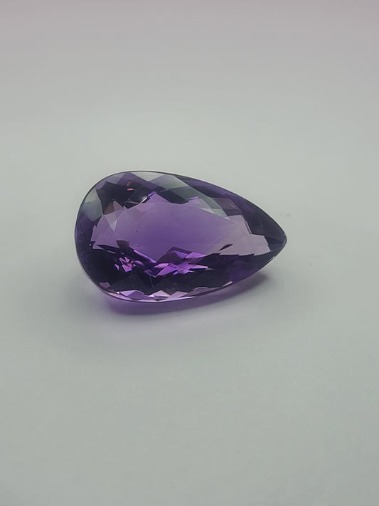 19.32ct ETW Natural Amethyst Gemstone - Pear Cut