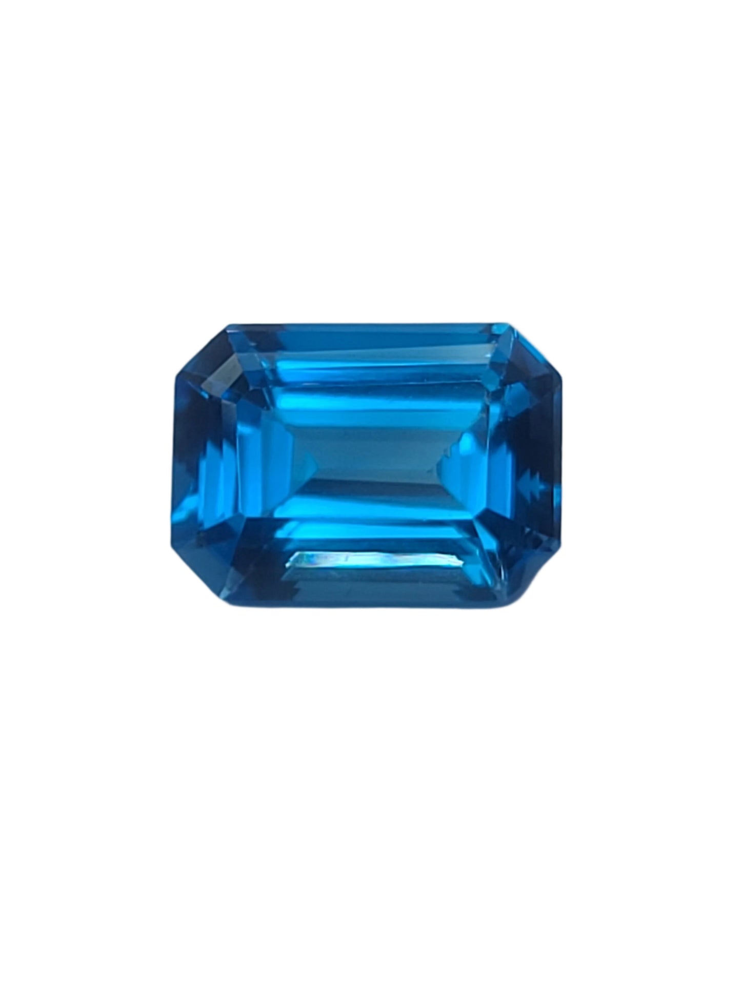 8.95ct ETW Natural Swiss Blue Topaz Gemstone - Emerald Cut