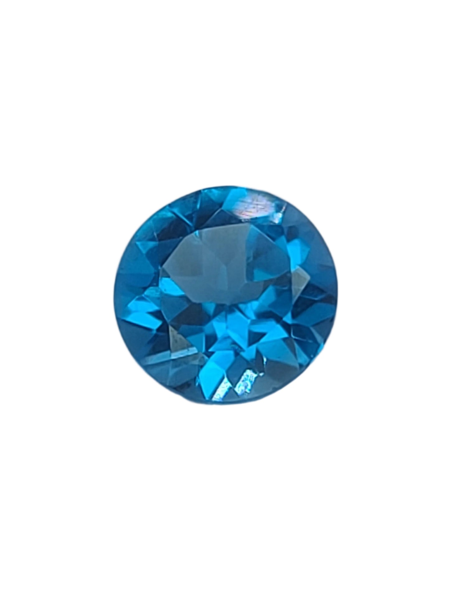 6.68ct ETW Natural Swiss Blue Topaz Gemstone - Round Cut