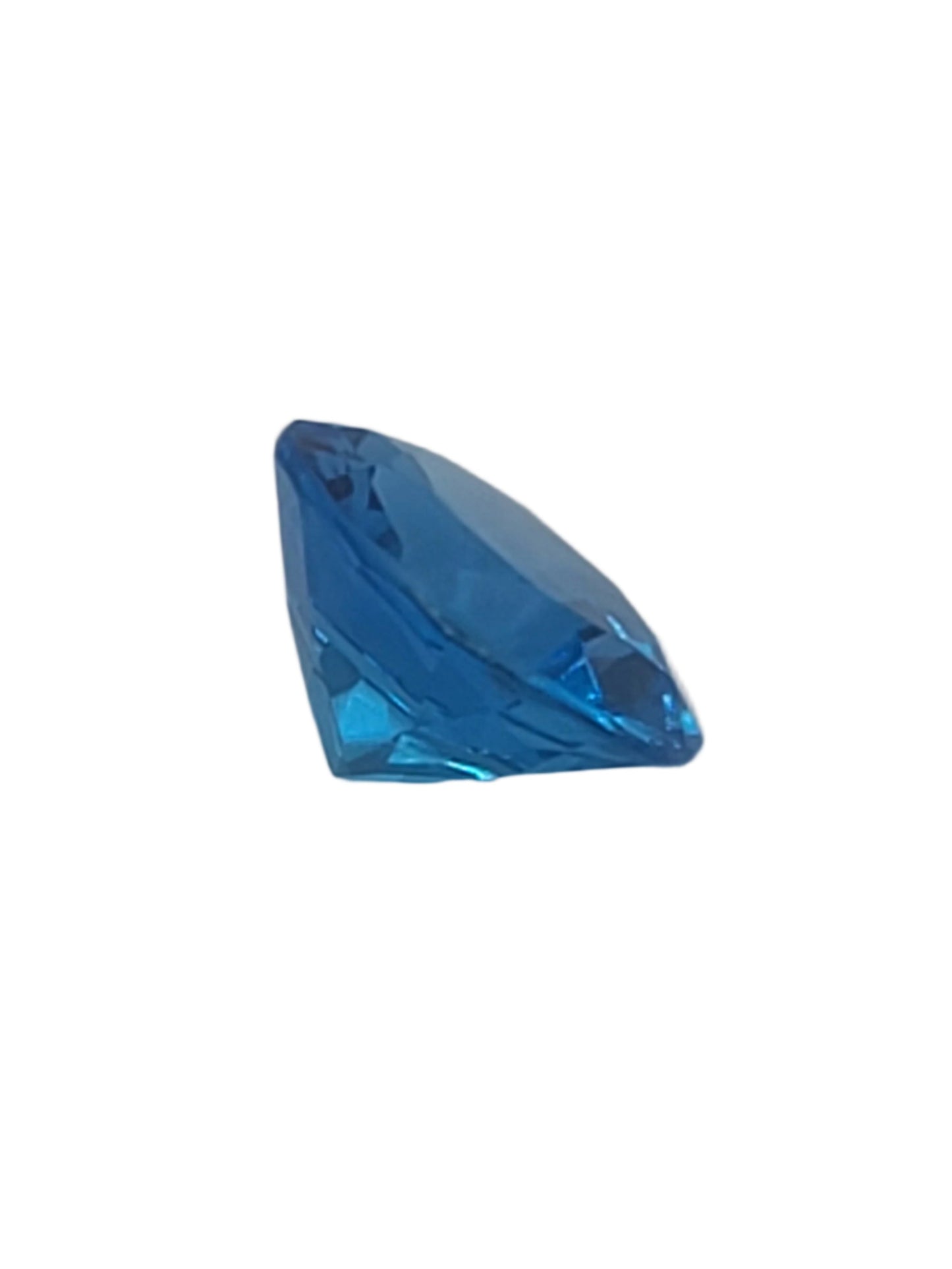 6.68ct ETW Natural Swiss Blue Topaz Gemstone - Round Cut