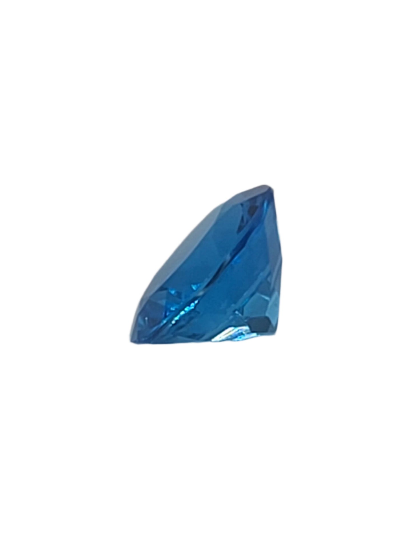 6.68ct ETW Natural Swiss Blue Topaz Gemstone - Round Cut