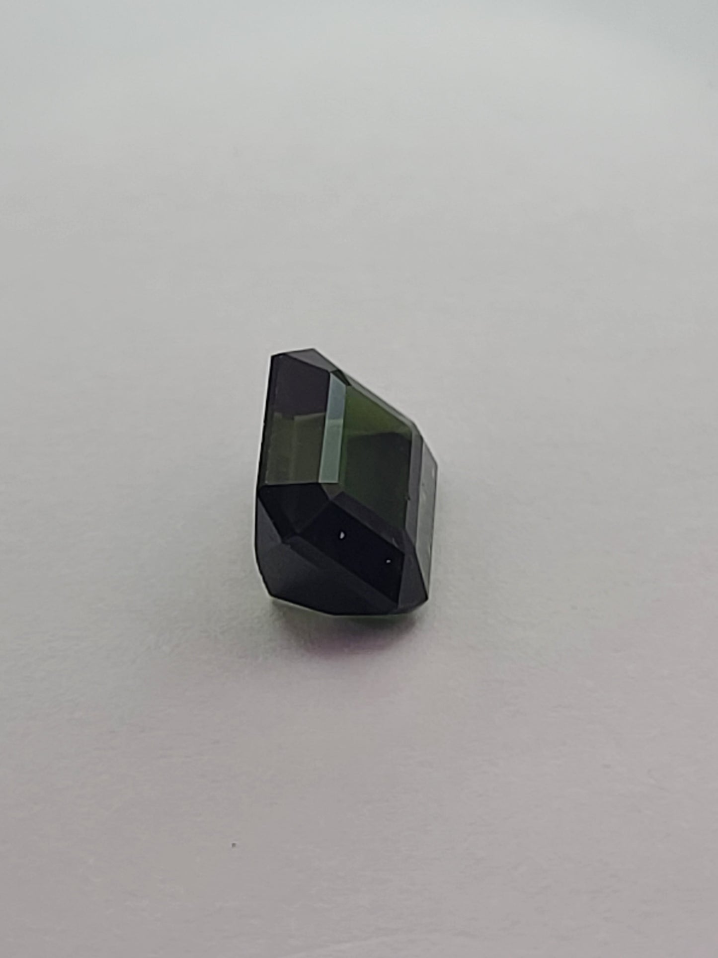6.43ct ETW Natural Green Tourmaline Gemstone - Emerald Cut