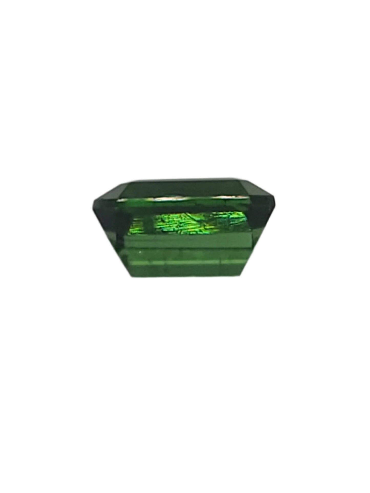 6.43ct ETW Natural Green Tourmaline Gemstone - Emerald Cut