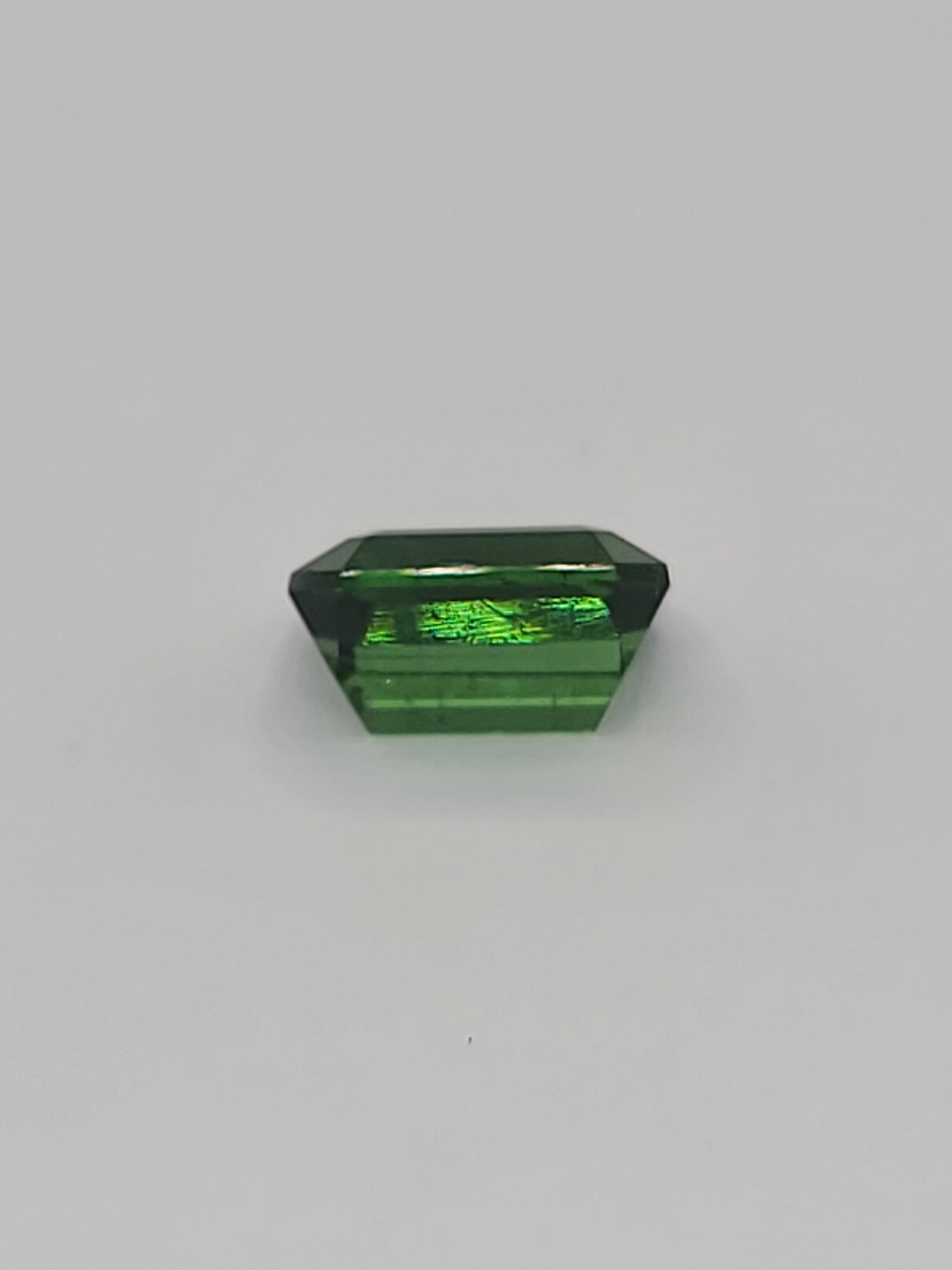 6.43ct ETW Natural Green Tourmaline Gemstone - Emerald Cut